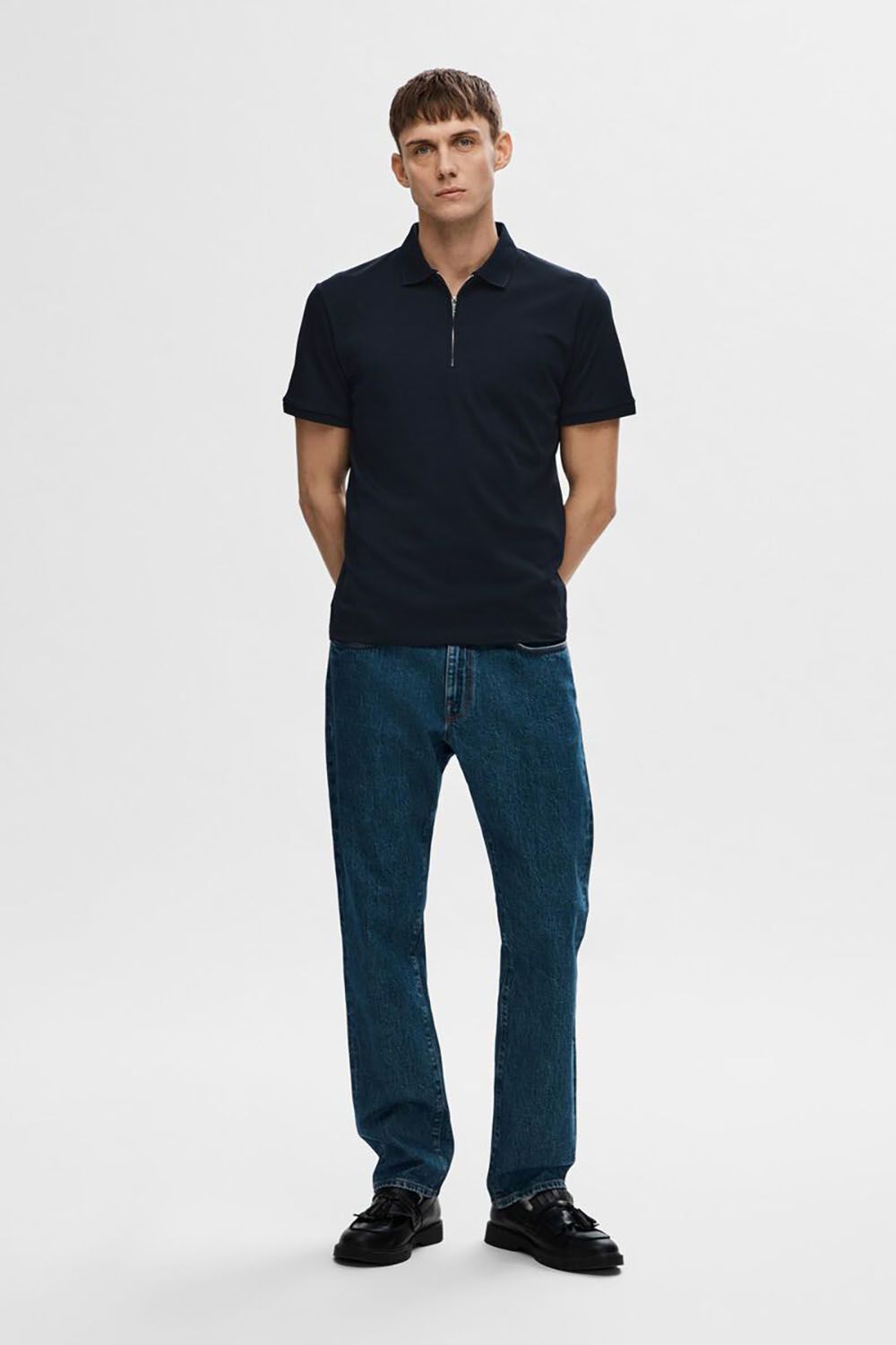 Selected Homme Polo Fave Donkerblauw 
