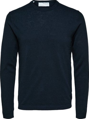 Selected Homme slhlake linen blend ls knit w noos Blauw