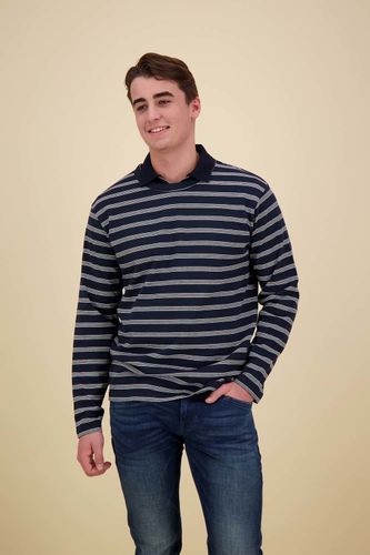 Selected Homme Sweater Shawn Streep Blauw