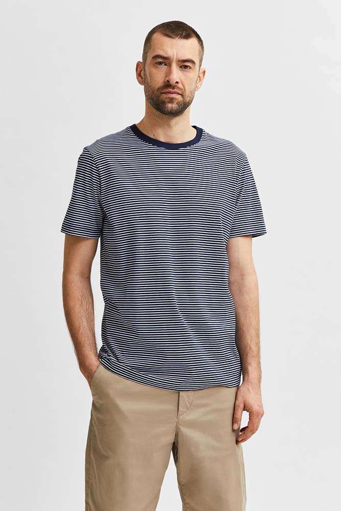 Selected Homme T-Shirt Norman Donkerblauw