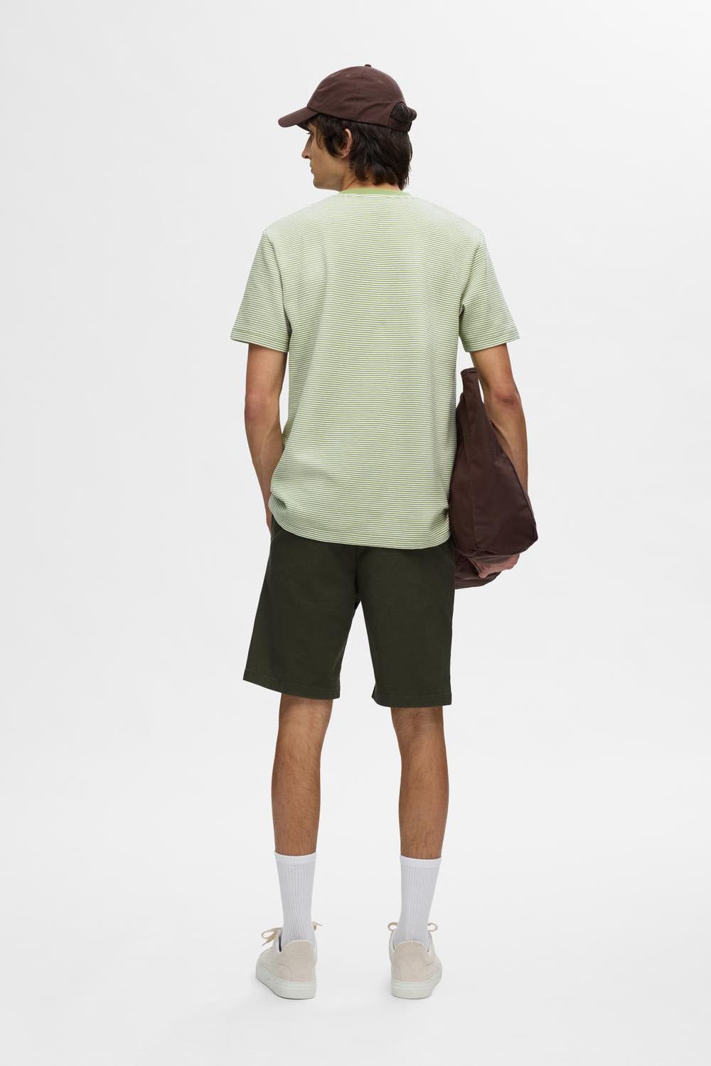 Selected Homme T-shirt Soren Streep Groen