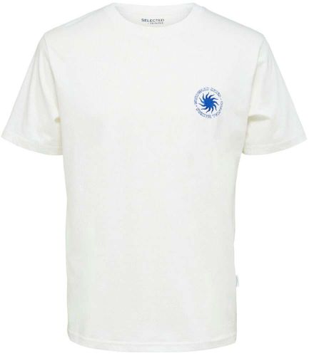 Selected Homme slhrelaxjoss emb t-shirt Wit