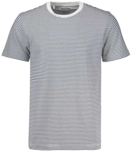 Selected Homme SLHNORMAN STRIPE SS O-NECK TEEW NOOS Wit