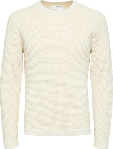 Selected Homme slhrocks ls knit crew neck Wit