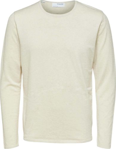 Selected Homme slhrome ls knit crew neck BK Wit
