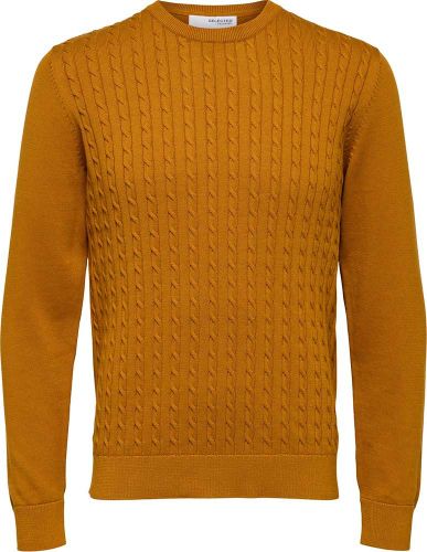 Selected Homme slhhaiko ls knit cable crew Geel