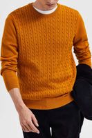 slhhaiko ls knit cable crew Geel