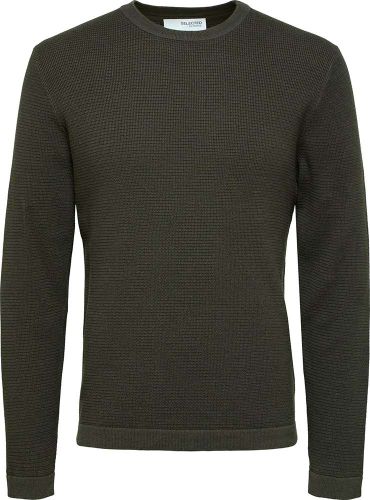 Selected Homme slhrocks ls knit crew neck Groen