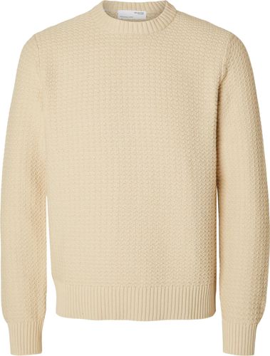 Selected Homme slhthim ls knit strip crew Wit