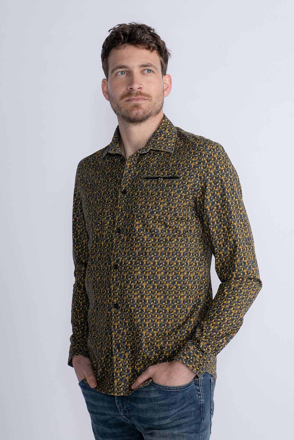 Petrol Overhemd Geel  Petrol Overhemd Geel
