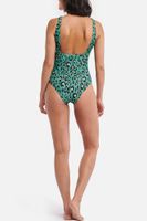 luxe leopard swimsuit Groen