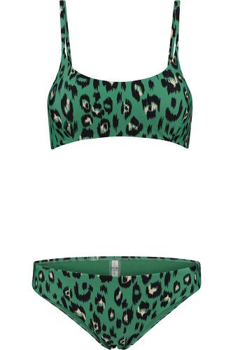 Shiwi Ladies luxe leopard lou scoop top bikini Groen