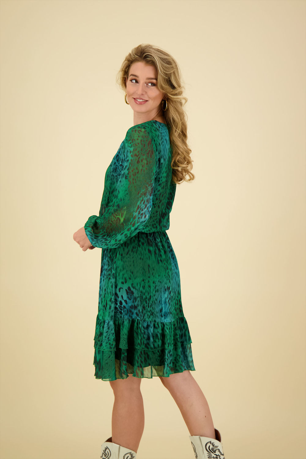 Label Dot Jurk Silke Groen Label Dot Jurk Silke Groen