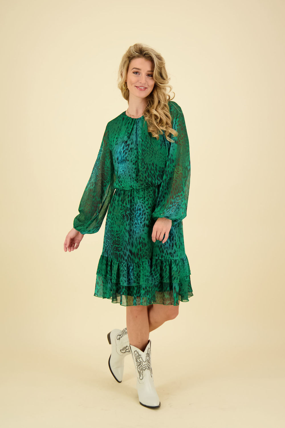 Label Dot Jurk Silke Groen Label Dot Jurk Silke Groen