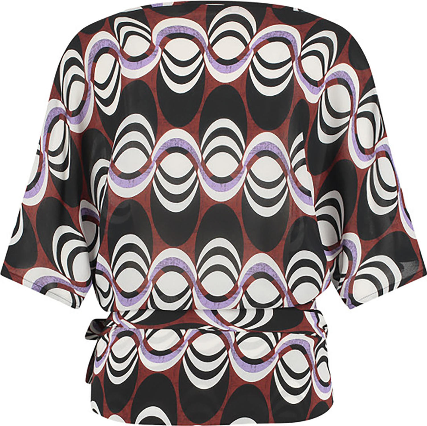 Studio Anneloes Blouse Sille Retro Bruin  Studio Anneloes Blouse Sille Retro Bruin