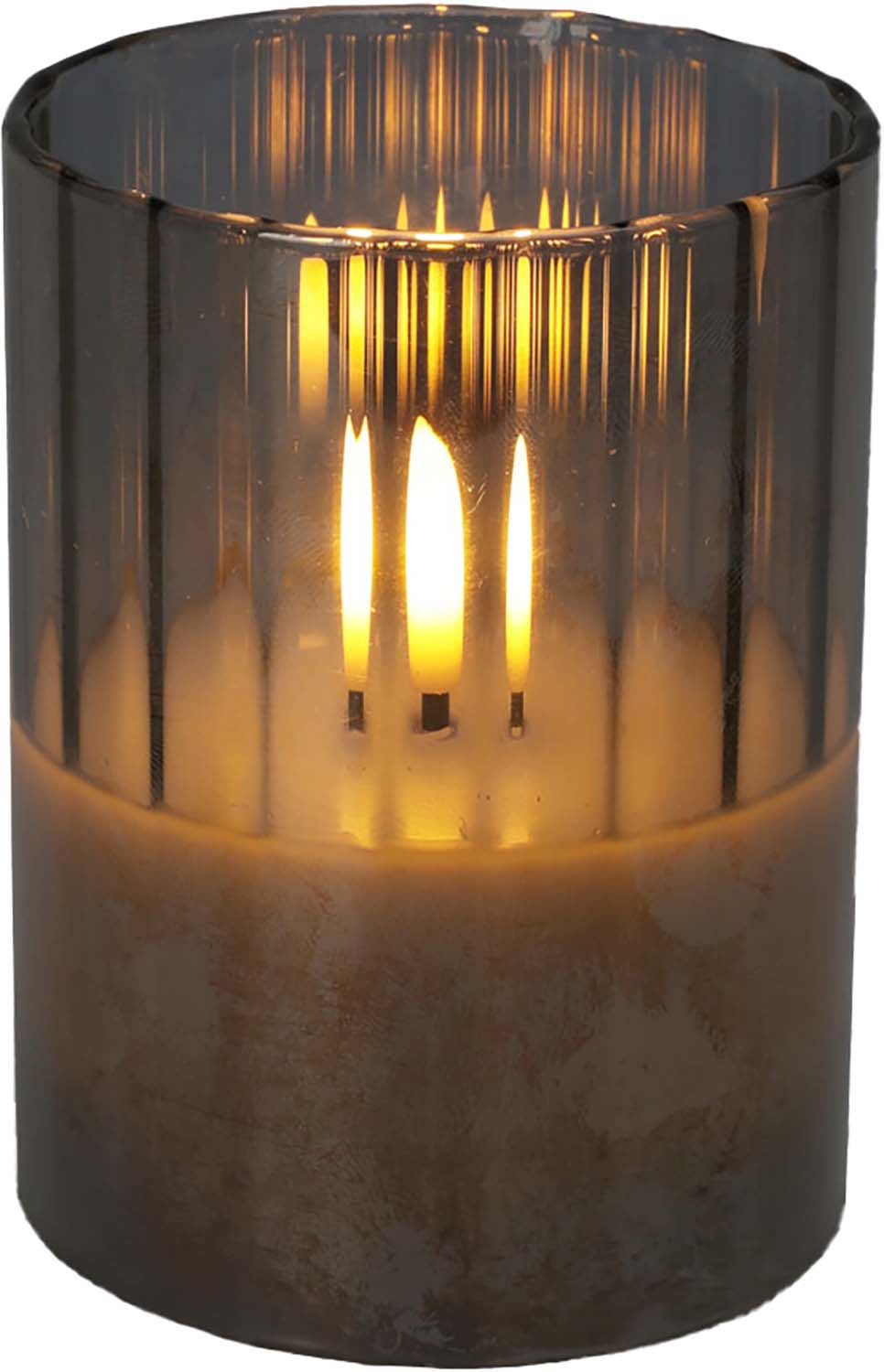 LED KAARS IN GLAS 10CM GRIJS Grijs  LED KAARS IN GLAS 10CM GRIJS Grijs