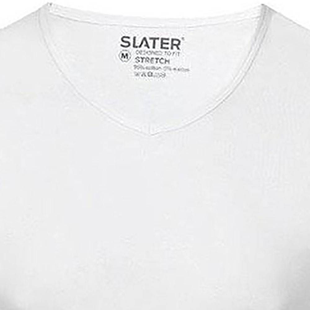 Slater T-shirt Stretch V 2-Pack Wit