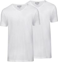 BASIC FIT 2-pack T-shirt V-neck  s/ Wit