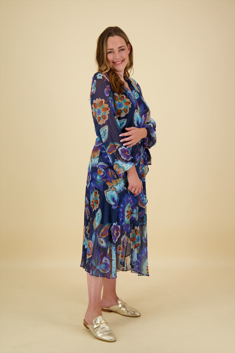 Label Dot Jurk Sophie Blauw Label Dot Jurk Sophie Blauw