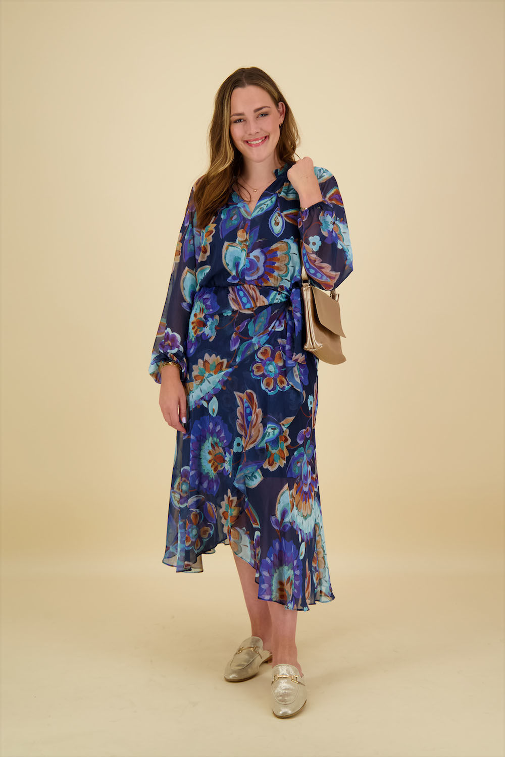 Label Dot Jurk Sophie Blauw Label Dot Jurk Sophie Blauw