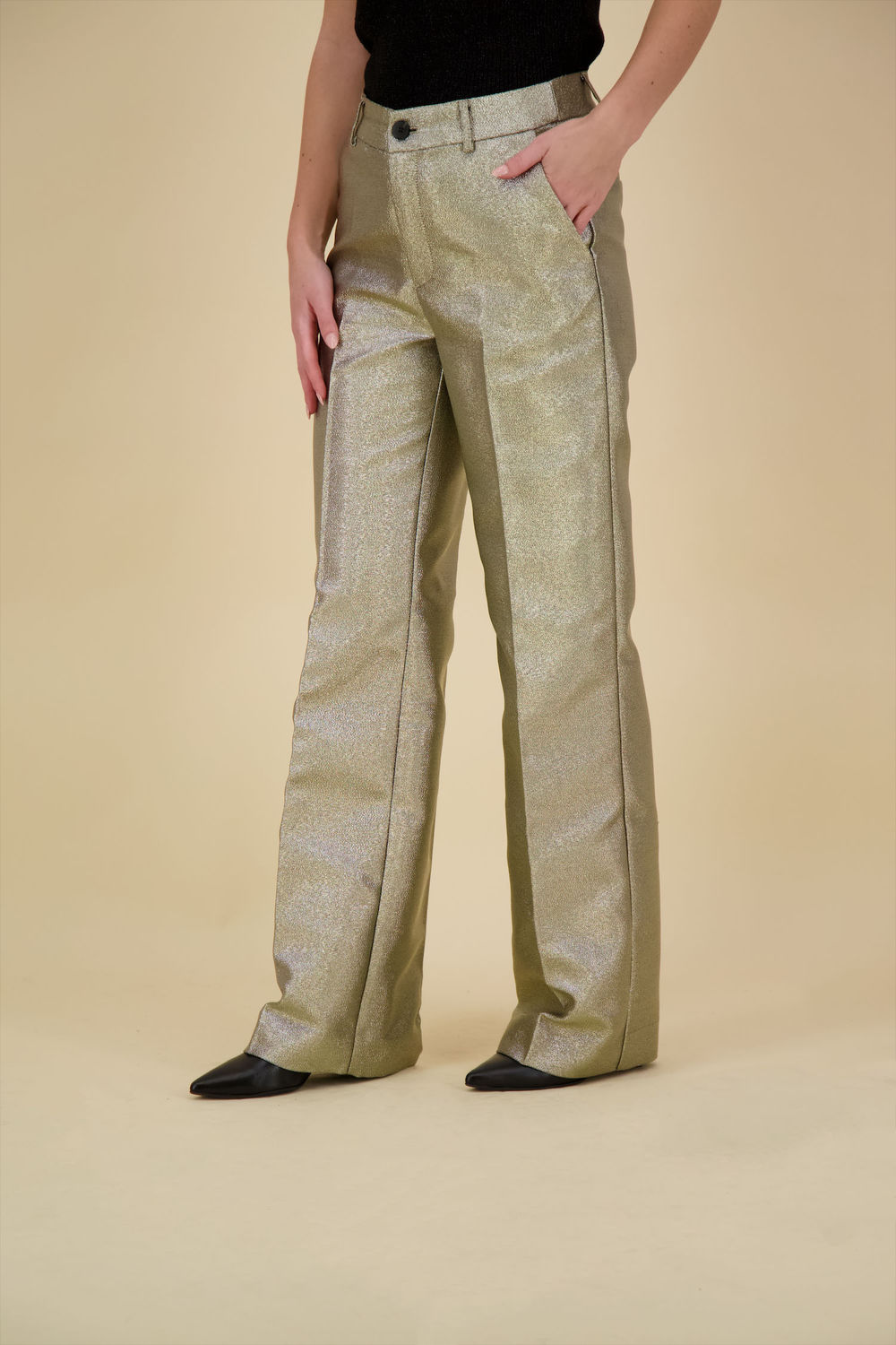 Co'couture Pantalon Sparkle Goud Co'couture Pantalon Sparkle Goud