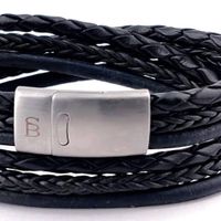 Leather bracelet Bonacci Zwart
