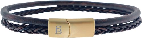 Steel & Barnett Leather Bracelet Denby Geel