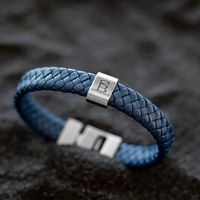 Leather Bracelet Harrison Blauw