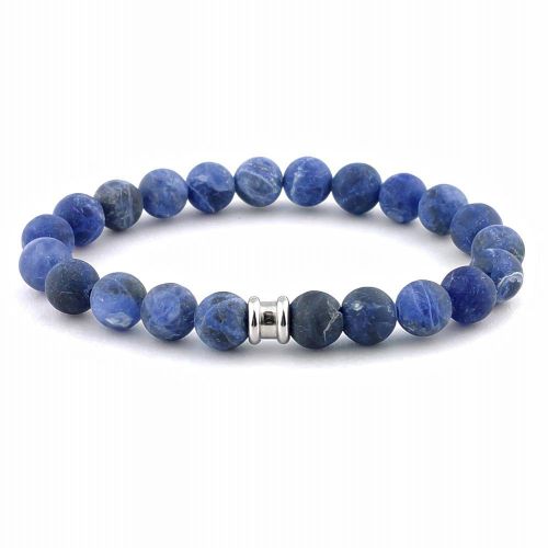 Steel & Barnett Stones Bracelet Basic Blauw