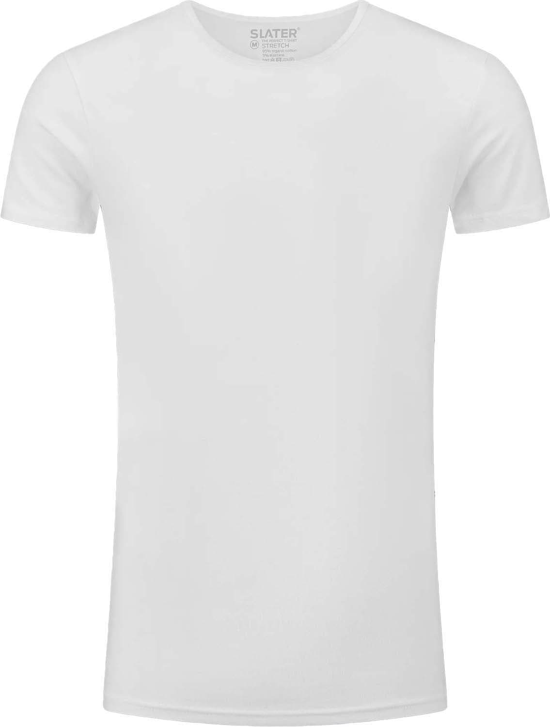 Slater T-shirt Stretch 2-Pack Wit Slater T-shirt Stretch 2-Pack Wit