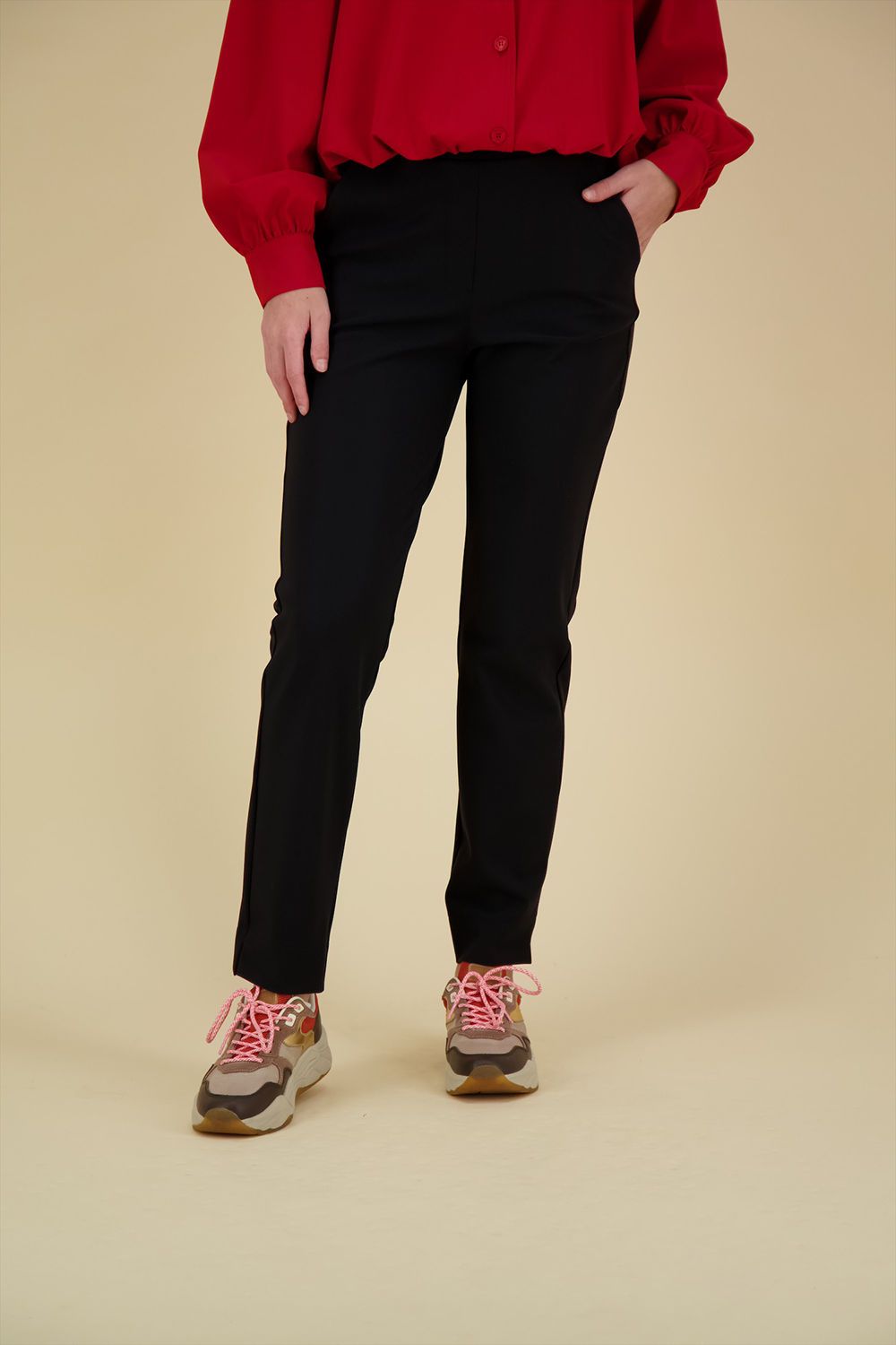 Studio Anneloes Anne bonded trousers Zwart