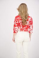 Fawn floral satin blouse Rood