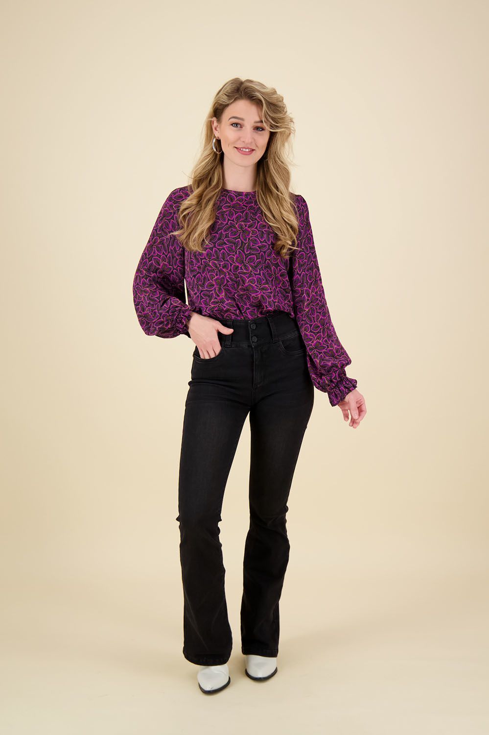 Studio Anneloes Top Madison Flower Zwart