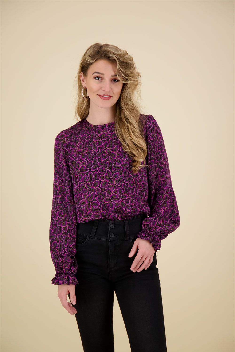 Studio Anneloes Top Madison Flower Zwart