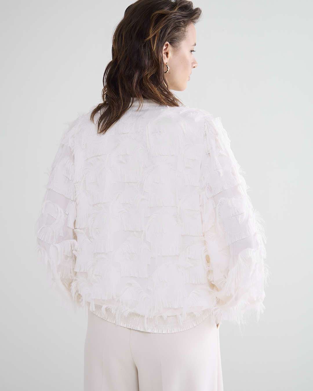 Summum Blouse Fringe Fluffy Wit 