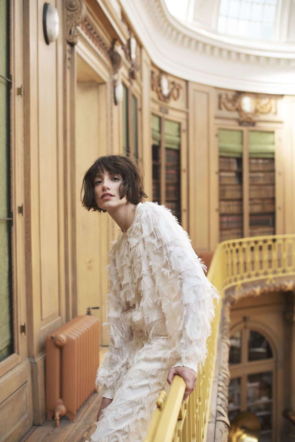 Summum Blouse Fringe Fluffy Wit 