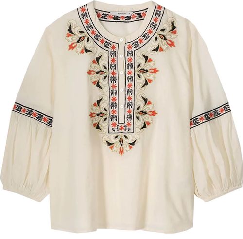Summum Blouse cotton voile embroidered Wit