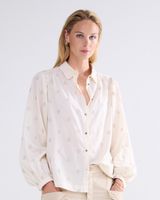 Blouse Scattered Embro Solid Wit