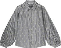 Blouse Scattered Embrostripe Wit