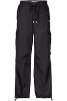 Loose cargo pants brisk cotton stretch twill Zwart