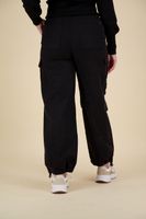 Loose cargo pants brisk cotton stretch twill Zwart