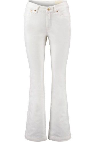 Summum White flared jeans white midweight denim Wit