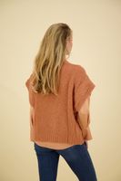 Sleeveless cardigan Rustic mohair blend knit Roze