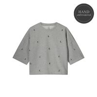 Sweatshirt Boxy Embellished Grijs