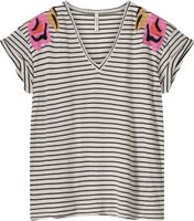 T-shirt Stripe Tee Embroidered Multi