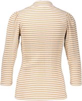 T-shirt mock neck lurex rib Wit