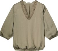 Laced v neck top silky touch Bruin