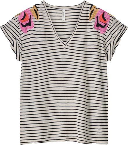Summum T-shirt Stripe Tee Embroidered Multi