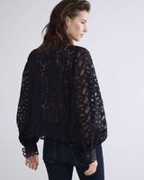 Blouse Lace Organza Zwart