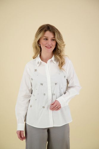 Summum Blouse Crispy Poplin Diamonds Wit